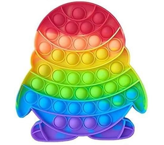 Penguin Fidget Pop it Rainbow Toy 
