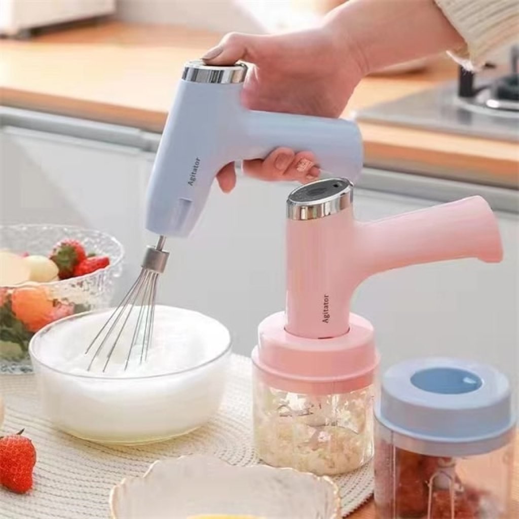 Portable Electric Cordless Handheld Mixer, 3-speed Adjustable Lightweight  Usb Rechargeable Hand Mixer Stainless Steel Egg Whisk (pink)