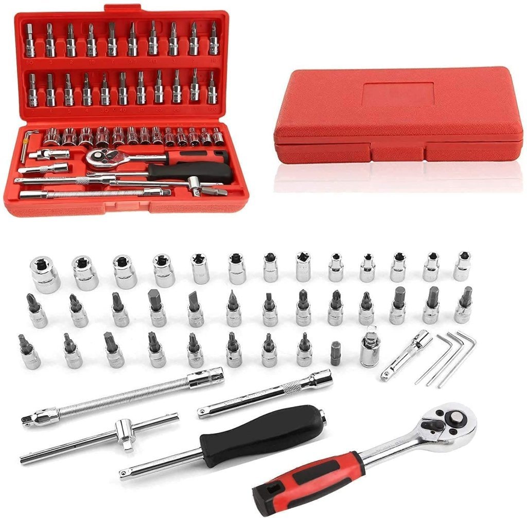 Car and bike tools kit, 46 in 1 pics tools kit, multi purpose screw  drivers tools