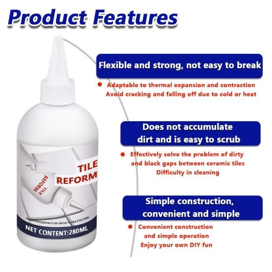 280 ml Tile Crack Filler Bottle Home Improvement