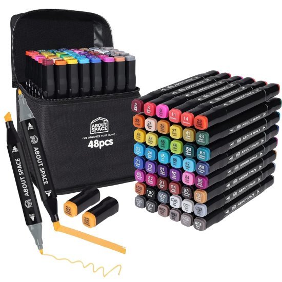 48 pcs Color Markers Pen Office and Stationery