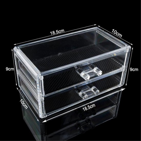 2 Drawers Acrylic Cosmetic Box   cosmetic Bags