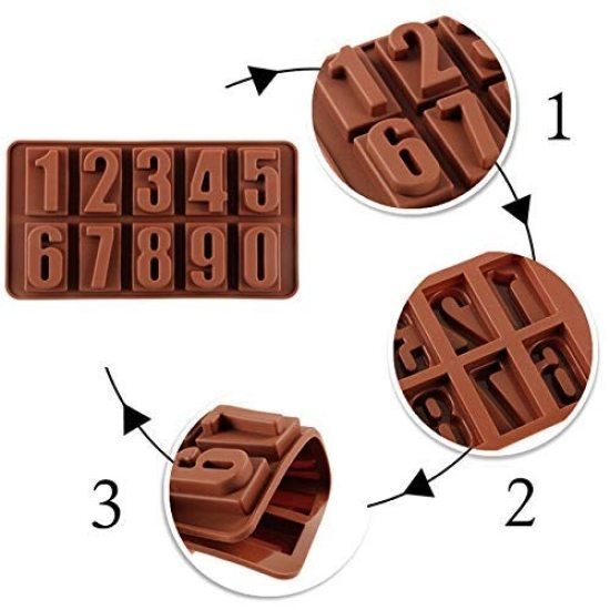 Numeric Chocolate Mould Silicone Ice Cube Tray  Kitchenware