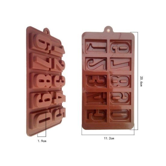 Numeric Chocolate Mould Silicone Ice Cube Tray  Kitchenware