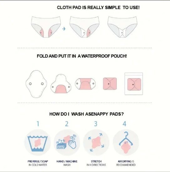 Cloth Sanitary Napkin Period Pad 1 pcs Personal Care