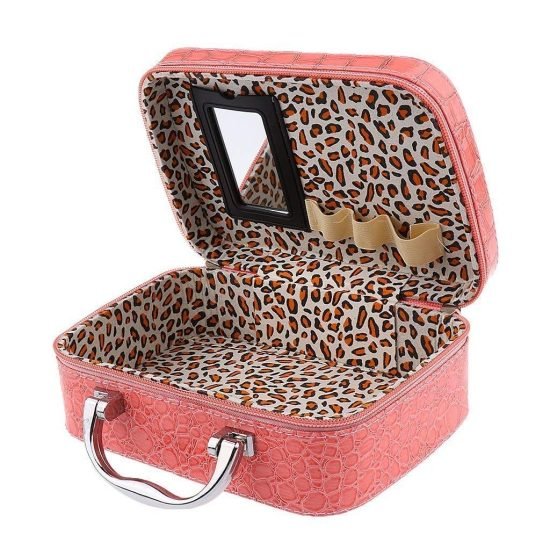 Pink Cosmetic Case Makeup Storage Box cosmetic Bags