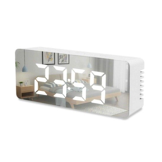 Digital Mirror Clock LED Display Alarm Cock Home Improvement