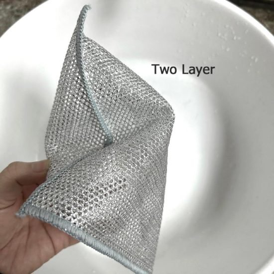 Double Layer Dish Washer steel Cloth Cleaning Accessories