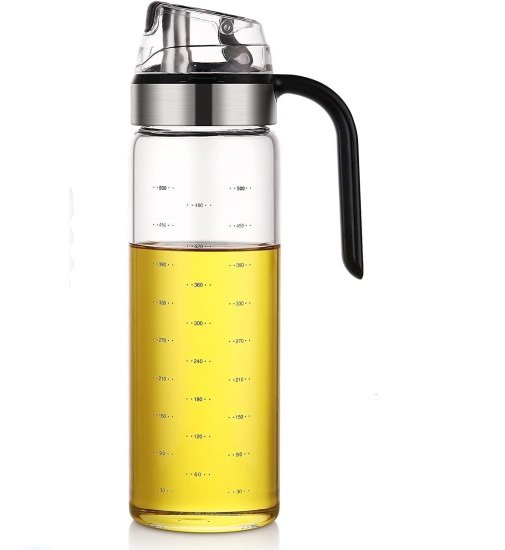 Glass Oil Bottle With Ergonomic Non Slip Handle  Home and Kitchen