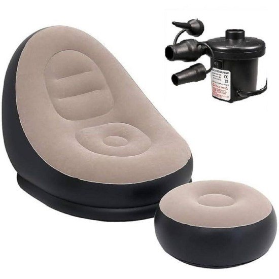 Inflatable Chair Lazy Sofa With Footrest 