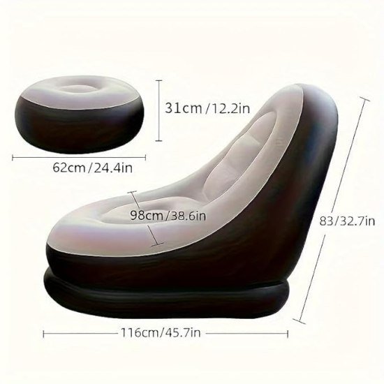 Inflatable Chair Lazy Sofa With Footrest Home Improvement