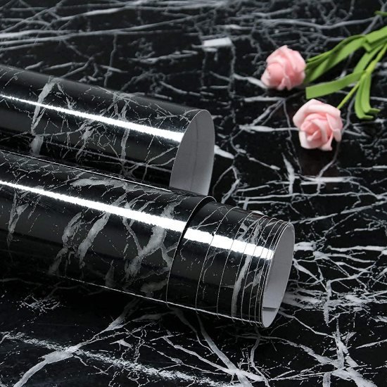 60x200 cm Black Marble Foil Roll  Home Improvement