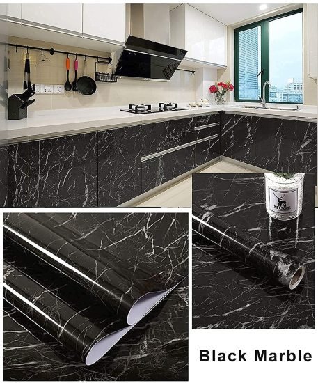 60x200 cm Black Marble Foil Roll  Home Improvement