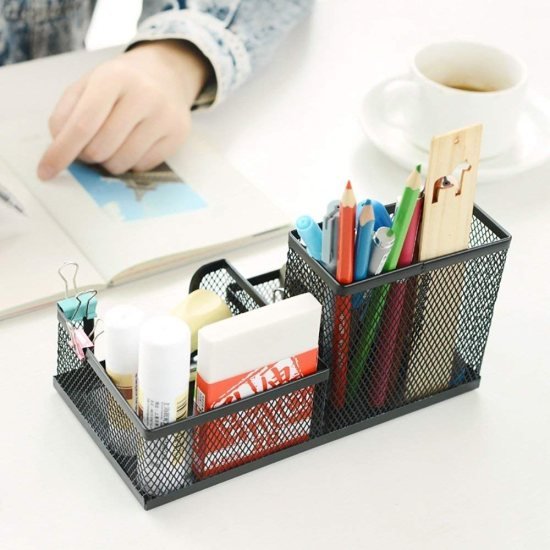 3 Compartment Mesh Desk Organizer Office & Stationery