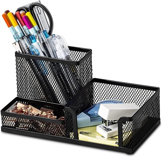 3 Compartment Mesh Desk Organizer Office & Stationery