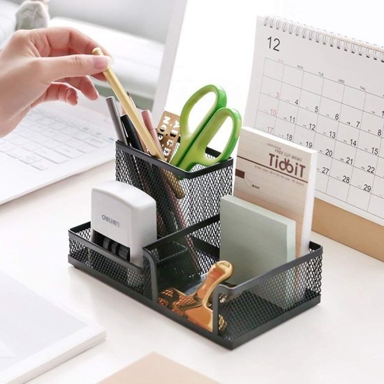 3 Compartment Mesh Desk Organizer Office & Stationery