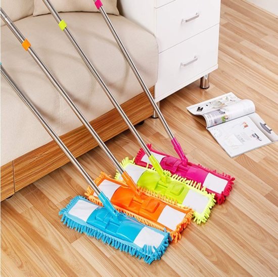 Microfiber Flat Mop With Steel Rod Home Improvement