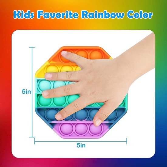 Octagon Fidget Pop it Rainbow Toy Toys