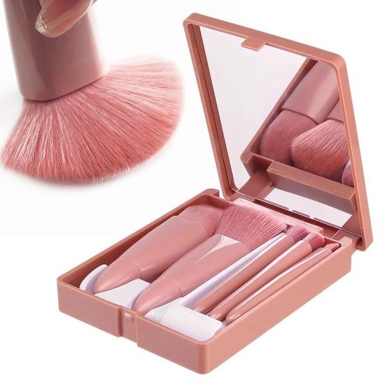 Makeup Brush Set With Mirror Case 