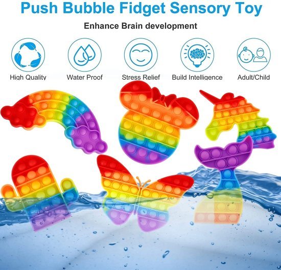 Penguin Fidget Pop it Rainbow Toy Toys