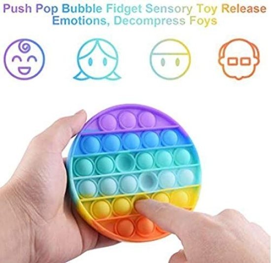 Round Fidget Pop it Rainbow Toy Toys