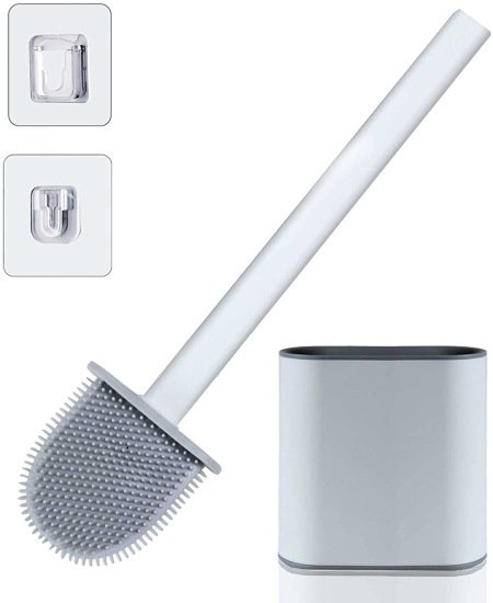 Silicon Toilet Brush With Sticker Hook Home Improvement