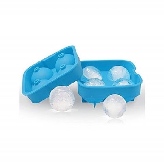 Silicone Ice Ball Tray 4 Round Ball Ice Cube  Home and Kitchen