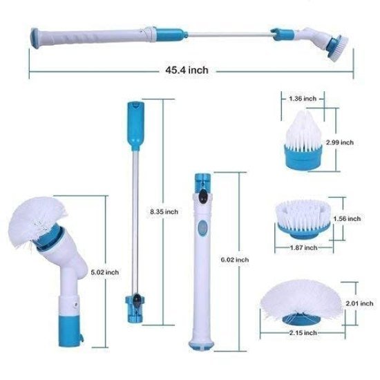 Spin Scrubber with 3 Replaceable Brushes Cleaning Accessories