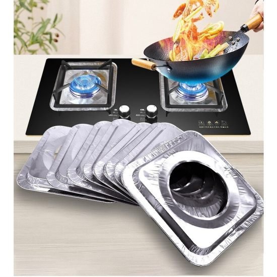 Square Aluminium Foil Stove Burner Cover Kitchenware