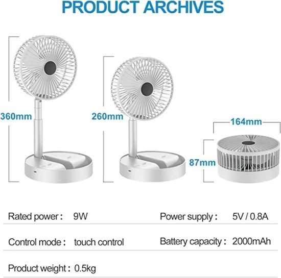 Telescopic folding fan usb Chargeable Home Improvement